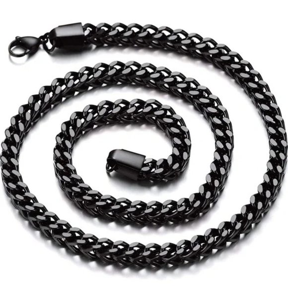 Boutique Other - New Black 6mm Franco Snake Chain Necklace Men/Women